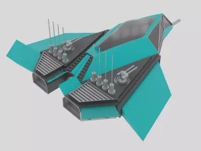 Jupiter - S Spaceship Low-poly 3D model