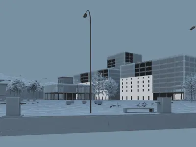 Modern Urban neighbourhood Trieste 3D model