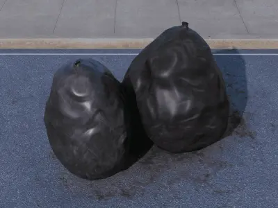 Garbage bags Low-poly 3D model