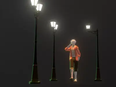 GOJO SATURO cute street walk kaisen Fbx Pbr Animated 3D model