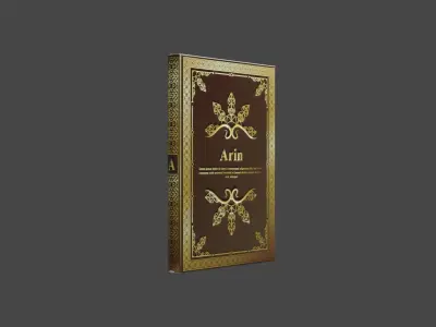 Notebook gold door with ornate design 3D model