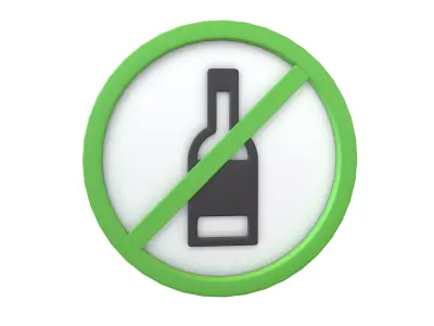 Prohibited Alcohol Symbol V1 004 Low-poly 3D model