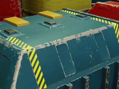 Sci Fi containers Low-poly 3D model