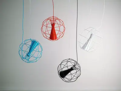Latitude hanging lamp with ball in middle 3D model