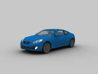 Hyundai Genesis Coupe Low-poly 3D model