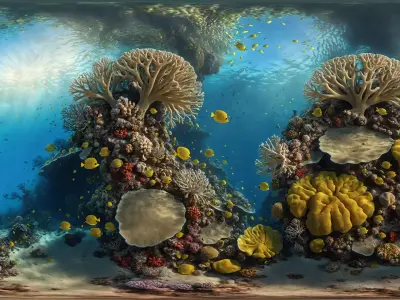 HDRI Coral Reef Panorama Megapack Low-poly 3D model