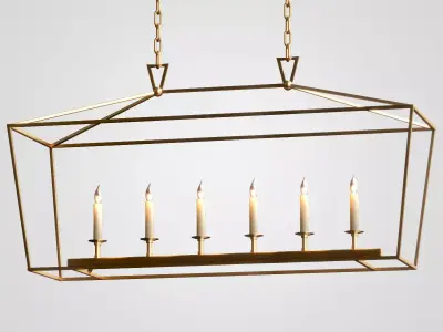 Linear Pendant Bronze RH chandelier 3D model