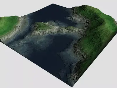 Detailed Coast Model Low-poly 3D model
