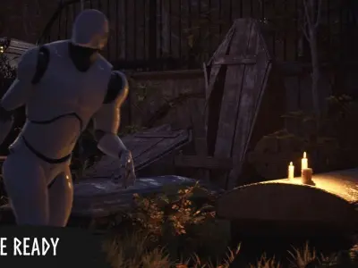 Graveyard Cemetery Low-poly 3D model