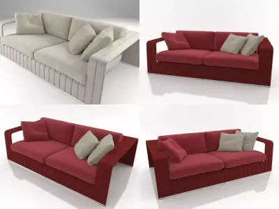 Frame  2-seat sofa 3D model