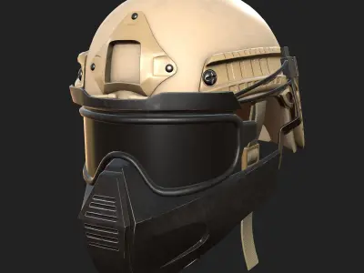 Helmet military combat armor soldier  Low-poly 3D model
