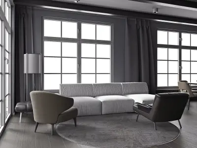 Full Modern interior 3D model 3D model