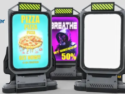 Sci-fi Billboard Sign Low-poly 3D model