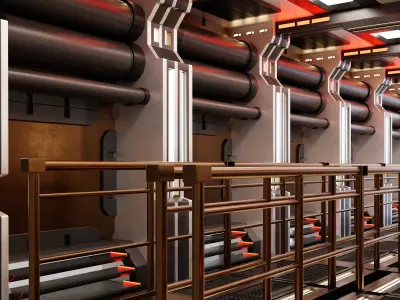 Sci Fi Corridor  Low-poly 3D model