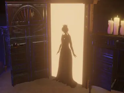 Horror Living Room - bedroom  Low-poly 3D model 3D model