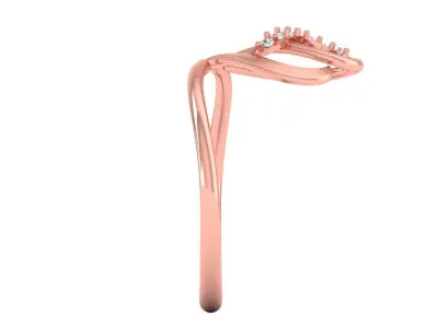 Solitaire Wedding Engagement Women Light Weight Bypass Rings 3D print model 6