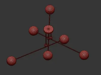 AX359 chandelier with five lights and balls 3D model