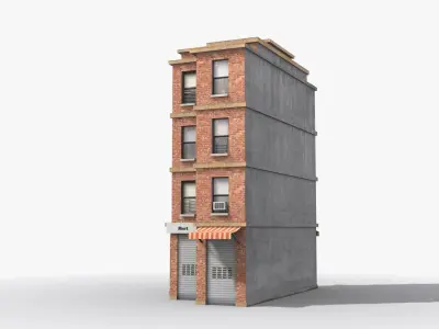 Apartment Building x17 Low-poly 3D model