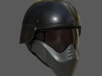 Helmet scifi military combat 3d futuristic technology  Low-poly 3D model