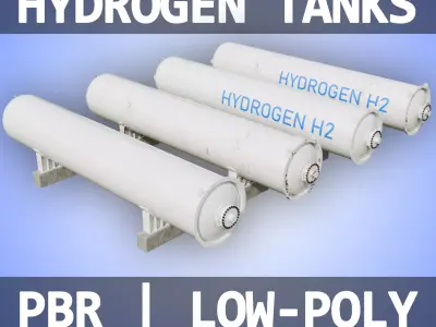 High Pressure Hydrogen Tank H2 Low-poly 3D model