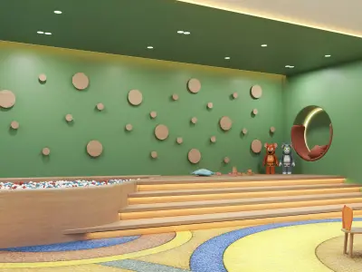 Kids Daycare Room Interior   Nursery and Kindergarten 3D Scene 3D model