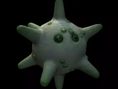 stylized toon virus  Low-poly 3D model