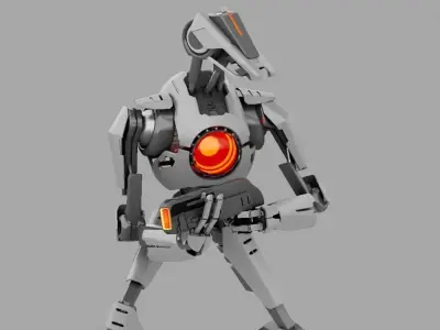 combat droid rigged character 3D model buy