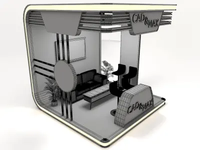 Metallic Exhibition Stall 3D Model 3D model