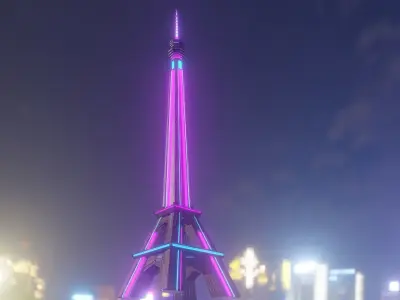 Sci-Fi Eiffel Tower 3D model