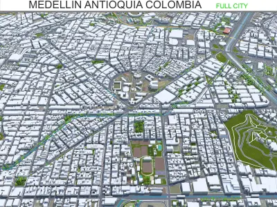 Medellin Antioquia Colombia 30km Low-poly 3D model
