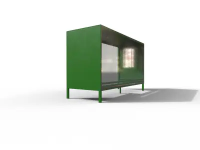 Modern bus stop Low-poly 3D model purchase