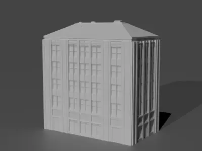 Art Deco Office Tower Low Poly City Building Game Ready 3D print model