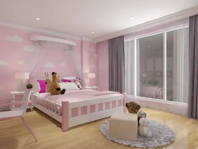 Kids room   Low-poly 3D model
