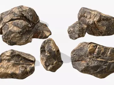 Sandstone Rocks Pack 01 Low-poly 3D model