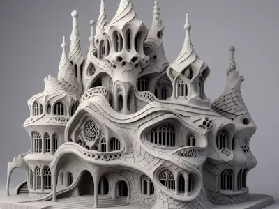 Surreal Gothic Fantasy Building 3D print model