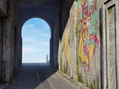 Highway Tunnel Entrance Low-poly 3D model