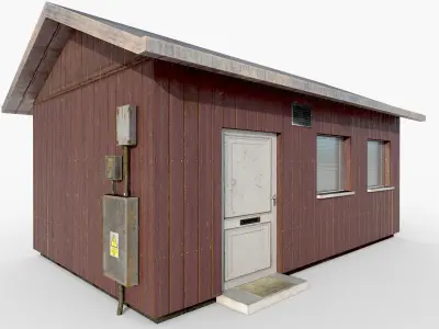 Wooden House - Game-Ready - AR VR - PBR Low-poly 3D model