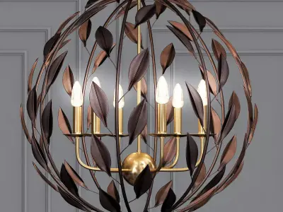 Broche 6 Light English Bronze and Antiqued Gold  3D model