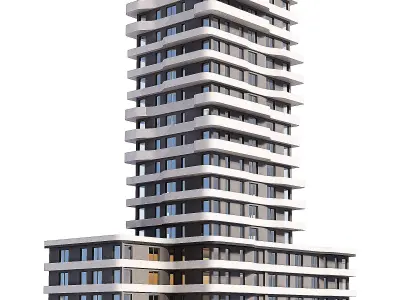 Multi storey modern house 10 3D model