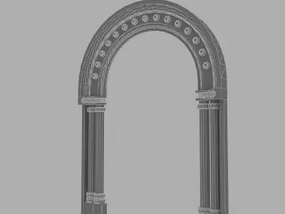 Classical Building Enterance 1 Low-poly 3D model