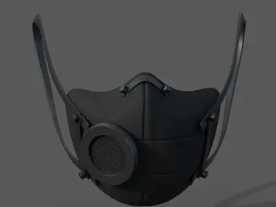 Gas mask protection futuristic fantasy isolated  Low-poly 3D model