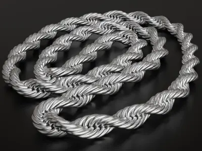 Photorealistic Endless Rope Style Bracelet 3D model