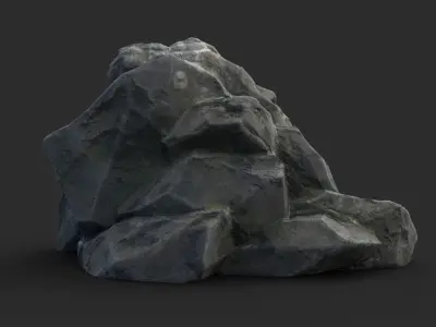 Rock Buddha 1007 - Grey Jagged Stone Low-poly 3D model