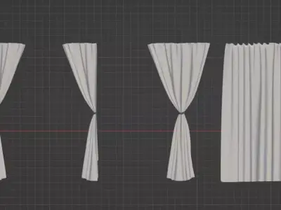 curtains three Free 3D model