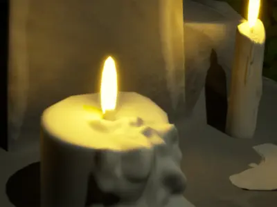 Stylized Rock And Candles GameReady More HighPoly Models Free low-poly 3D model
