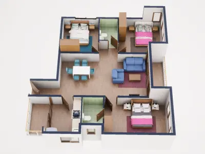 3D Floor Plan Model 51 3D model