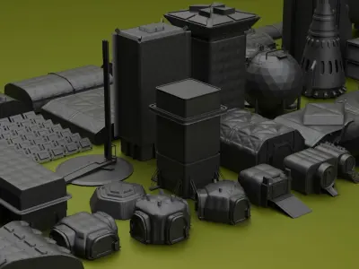 3D Sci-Fi Space Assets kit 3D model