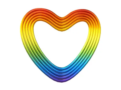 Line Heart Icon v1 014 Low-poly 3D model