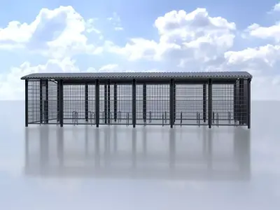 Leezenbox Bicycle Shelter Low-poly 3D model