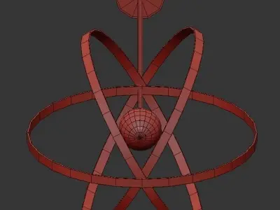 gold metal pendant 3D model